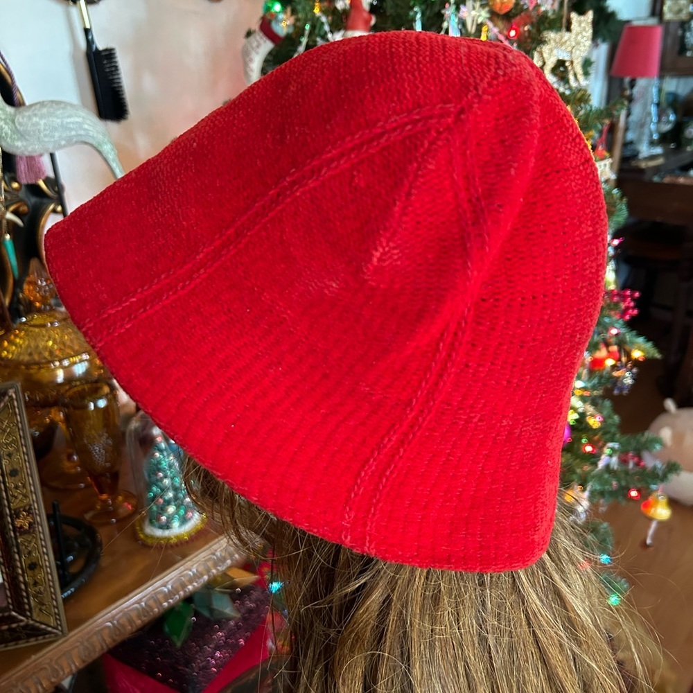 Vintage Red Chenille Bucket Hat - Picture 4 of 8